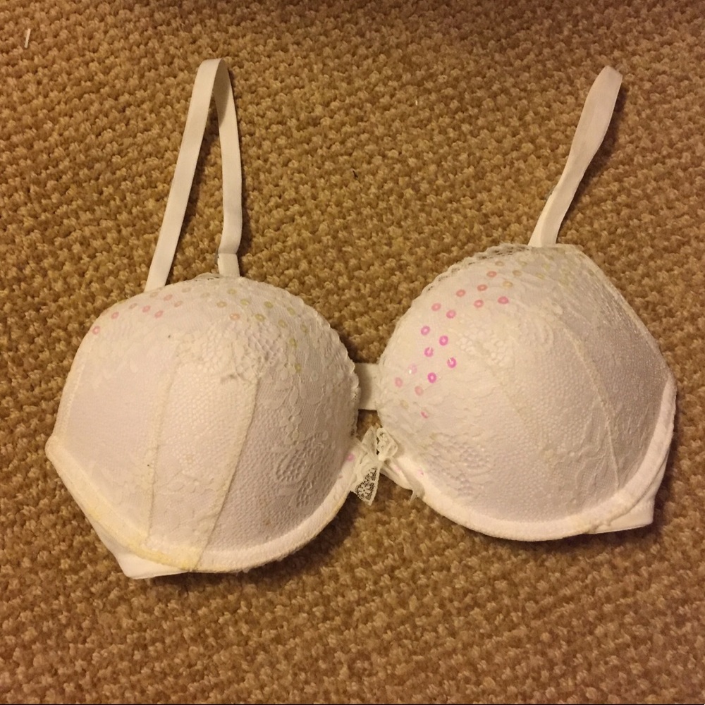 Gilly Hicks 34D White Sequined Bra